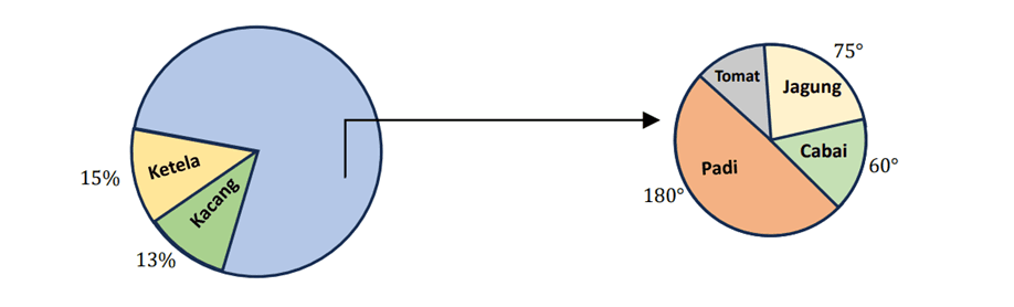 soal diagram lingkaran kombinasi persen dan derajat