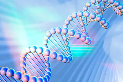 ilustrasi sel dan DNA manusia