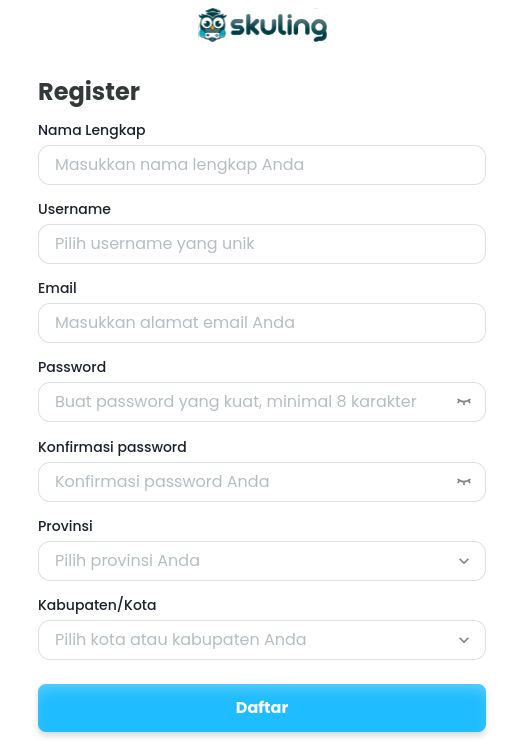 register akun Skuling